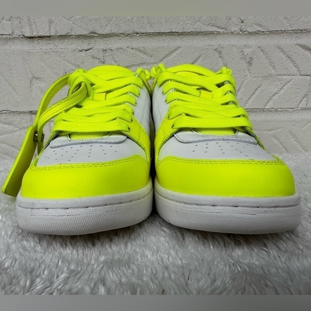 New Off-White Out Of Office Lemon/White Leather Sneakers Size 38 - Picture 8 of 14